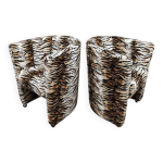 Fauteuils de club vintage des ann�es 1970 'imprim� tigre'