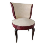 Fauteuil club vintage blanc et bordeaux Fauteuil club vintage blanc et bordeaux