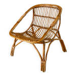 Fauteuil coquille en rotin et bambou, dbut xxme