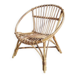 Fauteuil coquille en rotin pour enfant Fauteuil coquille en rotin pour enfant