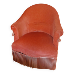 Fauteuil crapaud berg�re cabriolet vintage en velours rose