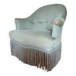 Fauteuil crapaud bleu vintage