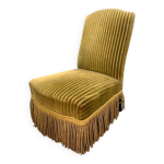 Fauteuil crapaud boudoir art dco vintage vert kaki