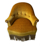 Fauteuil crapaud moutarde ambre