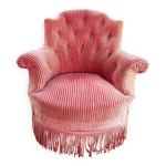 Fauteuil crapaud rétro en velours rose Fauteuil crapaud rétro en velours rose