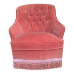 Fauteuil crapaud en velours des années 60 Fauteuil crapaud en velours des années 60