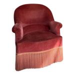 Fauteuil crapaud en velours rose