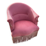Fauteuil crapaud velours rose