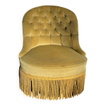 Fauteuil crapaud en velours rose