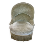 Fauteuil crapaud en velours vert
