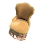 Fauteuil crapaud vert velours année 70 - 80 Fauteuil crapaud vert velours année 70 - 80