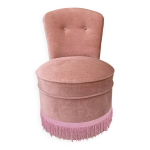 Fauteuil crapqud, chauffeuse en velours vintage Fauteuil crapqud, chauffeuse en velours vintage