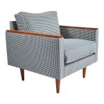 Fauteuil modle cube, rnov, design polonais original, 1970, pied de poule