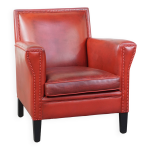 Fauteuil en cuir de mouton rouge Fauteuil en cuir de mouton rouge
