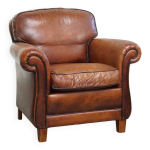 Fauteuil en cuir de mouton de style anglais Fauteuil en cuir de mouton de style anglais