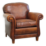 Fauteuil en cuir de mouton de style anglais Fauteuil en cuir de mouton de style anglais