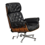 Fauteuil en cuir suisse et en bois courbé de stoll giroflex Fauteuil en cuir suisse et en bois courbé de stoll giroflex