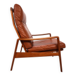 Fauteuil en cuir teck komfort par arne wahl iversen, 1960 Fauteuil en cuir teck komfort par arne wahl iversen, 1960