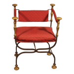 Fauteuil curule en fer forgé et bronze Fauteuil curule en fer forgé et bronze