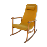 Fauteuil danois rocking chair annes 50 / 60 jaune orang
