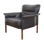 Fauteuil danois en teck et cuir