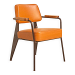 Fauteuil de direction cognac par jean prouvé pour vitra 00's Fauteuil de direction cognac par jean prouvé pour vitra 00's