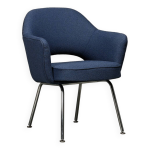 Fauteuil de direction eero saarinen en tissu bouclé bleu pour knoll international Fauteuil de direction eero saarinen en tissu bouclé bleu pour knoll international