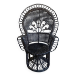 Fauteuil emmanuelle, queue de paon (peacock), rotin, weng, vintage, annes 70