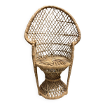 Fauteuil emmanuelle en rotin vintage