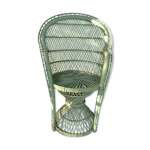 Fauteuil emmanuelle vert en rotin osier pour poupe