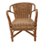 Fauteuil enfant bambou rotin vintage