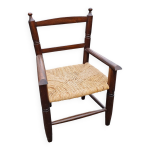 Fauteuil enfant en bois et paille