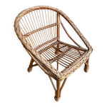 Fauteuil enfant en rotin, annes 60