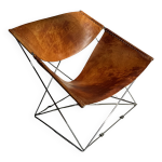 Fauteuil f675  butterfly  cognac patin� par pierre paulin pour artifort 60