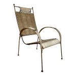 Fauteuil en fer forg et corde
