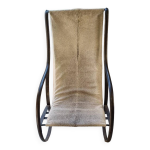 Fauteuil en fer forge et peau Fauteuil en fer forge et peau