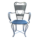 Fauteuil en fer forgé style 1900 laqué noir Fauteuil en fer forgé style 1900 laqué noir