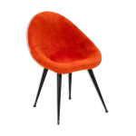 Fauteuil en forme d ?uf en mtal laqu noir, annes 1950