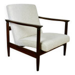 Fauteuil gfm - 142, design edmund homa des années 70, boucle blanc ivoire - 2 pièces disponibles - bois ... Fauteuil gfm - 142, design edmund homa des années 70, boucle blanc ivoire - 2 pièces disponibles - bois ...