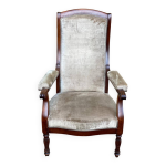 Fauteuil imp�rial en acajou et velours gris du 19�me si�cle