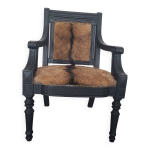 Fauteuil jacob de style louis xvi en vritable peau de chvre