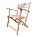 Fauteuil de jardin en bois � lattes pliant
