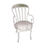 Fauteuil de jardin fer forgé à lames flexibles rivetées début xxè Fauteuil de jardin fer forgé à lames flexibles rivetées début xxè