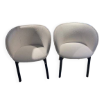 Fauteuil kartell modle charla bouclette blanche