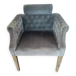 Fauteuil kennedy velours gris blanc d'ivoire Fauteuil kennedy velours gris blanc d'ivoire