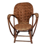 Fauteuil en lames de chtaignier tresses dit le corbusier