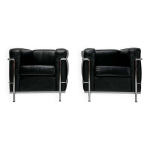 Fauteuils lc2 vintage des annes 90 par le corbusier et charlotte perriand pour cassina