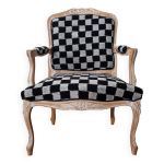 Fauteuil louis xv style damier