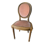 Fauteuil louis xvi patine et velours ancien