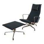 Fauteuil lounge et ottoman eames alu group ea124 & ea125 par charles & ray eames pour vitra, annes 1980 ...
